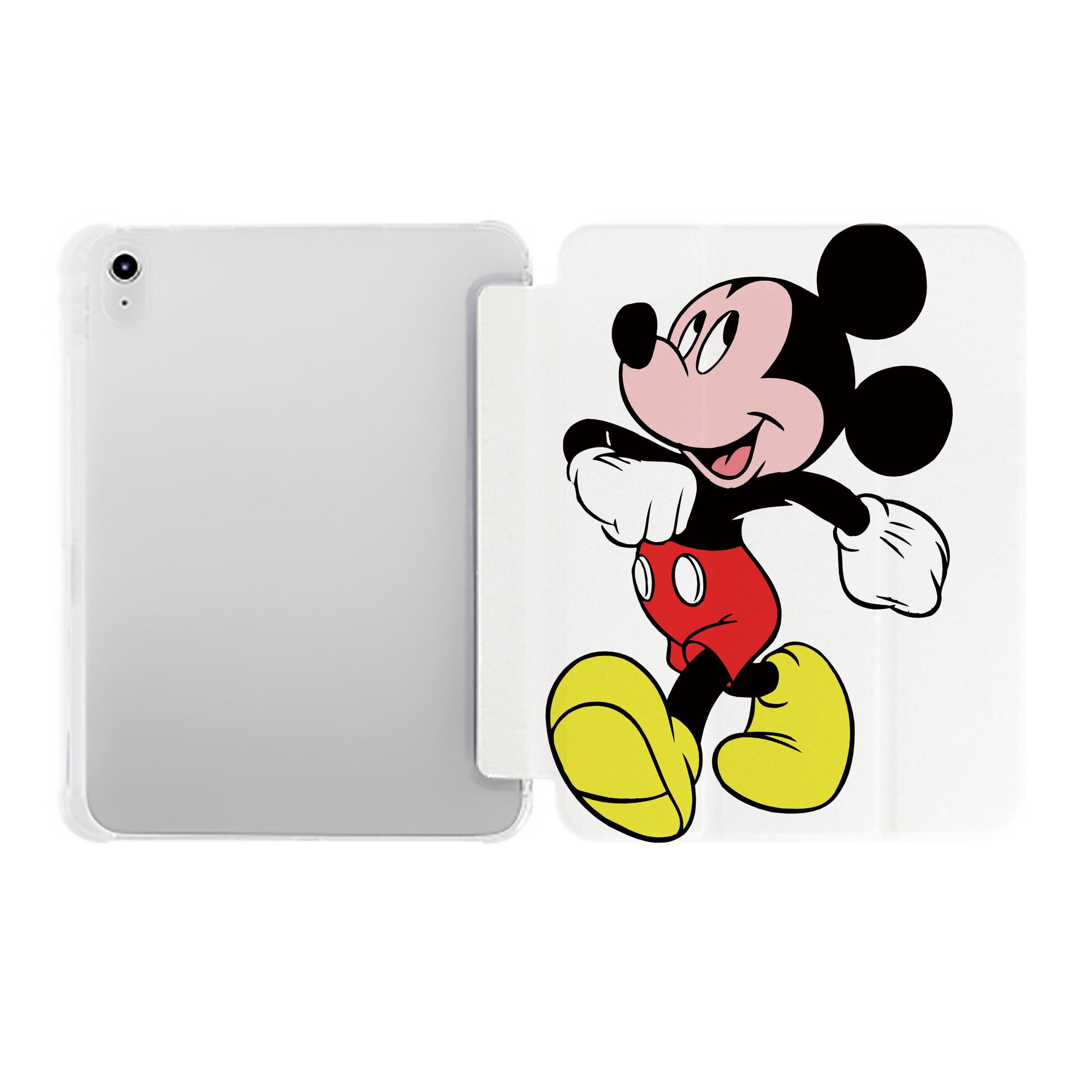 （画像用） ミッキーマウス Mickey Mouse IPad ケース ペン収納付き 三つ折りスタンド PUレザー×シリコン 対応機種9.5/10.5/10.9インチ